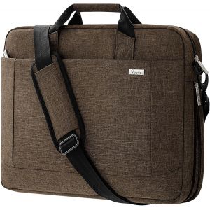 Grande sacoche pour ordinateur portable de 14"",15"",15,6"",16"",extensible,étanche,peut être placée sur une valise,compatible avec Macbook Dell HP,marron - Neuf