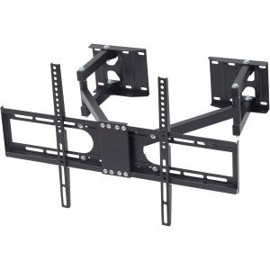 MEVRONISSHOP-UNHO Support TV Mural Angle: Support TV Mural Fixe pour &Eacute;crans LED LCD Plasma 32-65 Pouces Inclinable et Orientable Meuble TV Support Mural Angle Charge Max 45kg VESA Max 400x600mm - Neuf