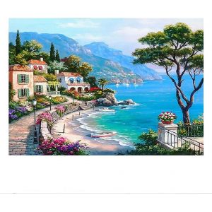 50 X 40 Cm-Diy Square Diamond Painting Full Drill Kit De Broderie Diamant Carré 5d-Paysage Marin-Broderie Mosaïque Au Point De Croix Sur Toile-Décoration Murale-Décoration Familiale - Neuf
