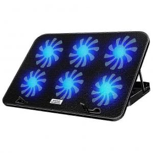 Ventilateur d'ordinateur portable Coussin de refroidissement Refroidisseur d'ordinateur portable Support de refroidissement pour ordinateur portable 6 ventilateurs Support d'ordinateur portable de jeu - Neuf