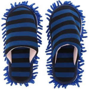 Chaussons En Microfibre (Bleus) Doux, Lavables, R&eacute;utilisables, Multifonctionnels, Pour Salle De Bain, Bureau, Cuisine, Nettoyage De La Maison - Neuf