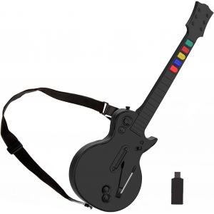 Manette Guitar Hero Pour Pc Et Ps3,Guitare Sans Fil Pour Jeux Guitar Hero 3/4/5 Et Rock Band 1/2,Guitare Guitar Hero Contr&ocirc;leur Avec Sangle De Guitare (Ten Keys/Black) - Neuf
