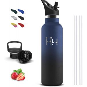 Kalanka-Gourde- 750 Ml- Gourde Isotherme, Bouteille Isotherme, Sans Bpa, Gourd Paille, Double Isolation, Avec Poign&eacute;e, Bouteille Running, Facile &Agrave; Transporter, Pour Randonn&eacute;e, Voyage, Sportif - Neuf