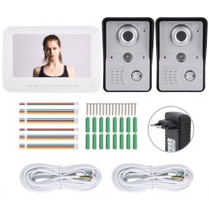 Systeme de securite domestique, interphone video, sonnette filaire, moniteur video, sonnette de porte 100-240 V (prise UE) - Neuf
