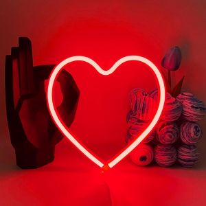 Coeur Néon Signes Enseigne Lumière Néon Signe De Néon Led Rouge Par Batterie Ou Par Usb Pour Maison Chambre D'enfants Fête D'anniversaire Bar Décor Meilleurs Cadeaux - Neuf