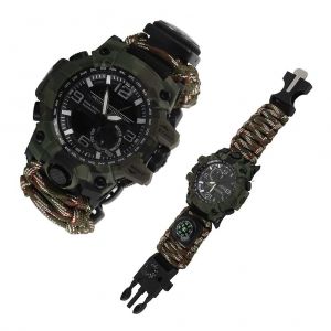 Montre D'escalade Numerique Pour Homme, Etanche, Pour Le Sport En Plein Air, Avec Boussole Et Bracelet En Paracorde - Neuf