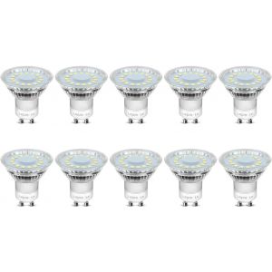 Sjzg-Ampoule Gu10 Led, Blanc Froid 5000k, 325lm, 4w Équivaut À 50w Ampoule Halogène, 110° Larges Faisceaux, Ampoules Spot Gu10 Non-Dimmable, Lot De 10 - Neuf