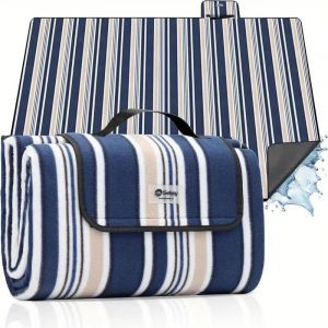 Plaid Pique-Nique 200x200 Cm &ndash; Tapis Anti-Sable Pliable Pour Plage Et Camping - Neuf