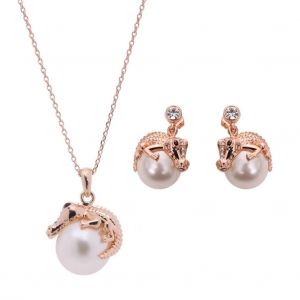 Femmes &Agrave; La Mode Dame Ensembles De Bijoux &Eacute;l&eacute;gants Faux Perle D&eacute;coration Collier Boucles D'oreilles - Neuf