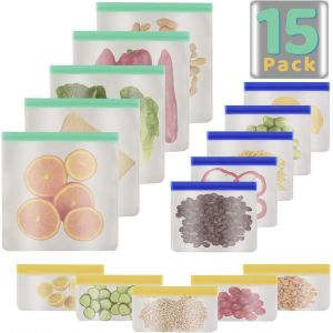 Sacs En Silicone Sacs S Zip Sacs Alimentaires Et De Congélation Fermeture À Pression Launch Bag (5x 750 Ml ; 5x 1000 Ml ; 5x 1800 Ml) - Neuf