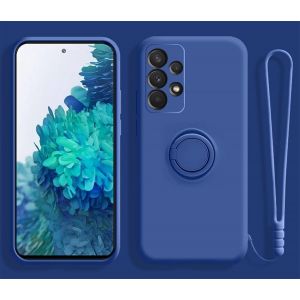 Kal-Coque Pour Samsung Galaxy A13 5g, Coque Magnétique Avec Anneau Rotatif À 360 ° Mince Coque Antichoc Silicone Avec Plaque Métallique, Aimant Support De Voiture Housse Bumper, Bleu - Neuf