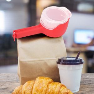 Hjlian Clip De Fermeture Pour Sac En Plastique, Pour La Conservation Des Aliments, Outil De Cuisine Domestique (Rouge) - Neuf