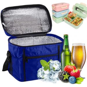 Bleu - Sac isotherme, sac à déjeuner Fresh Air 10 L, sac isotherme, idéal pour le déjeuner, le travail, l'école et le pique-nique, 2 pièces - Neuf
