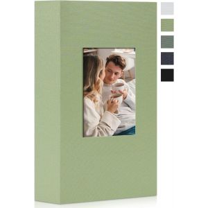 Album Photo 300 Pochettes 10x15 cm en Toile avec Fenêtre ¿ Grand Livre Photo de Souvenirs ¿ Blanc - Neuf