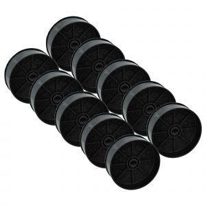 vhbw 10x Filtres &agrave; charbon actif compatible avec Faber 110.0456.294, 25867316, 305.0482.953, 305.0482.954, 305.0511.149 hotte aspirante - 12,4 cm - Neuf