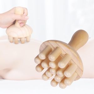 Rouleau De Massage En Bois Pour Le Cuir Chevelu Et Le Corps, Outil De Relaxation Et De Drainage Lymphatique, En H&ecirc;tre De Qualit&eacute;, Id&eacute;al Pour Les Tissus Profonds Et La Th&eacute;rapie Fasciale - Neuf