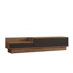 Meuble TV en bois "Asir" - 35 x 160 x 35 cm - Pin Atlantique, Anthracite - Neuf