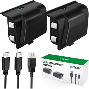 Shiba-Lot De 2 Batteries Rechargeables 1200 Mah Pour Manette Sans Fils Xbox One/S/X/Elite Avec Câble Micro Usb De 1,2 M Et Indicat[350] - Neuf