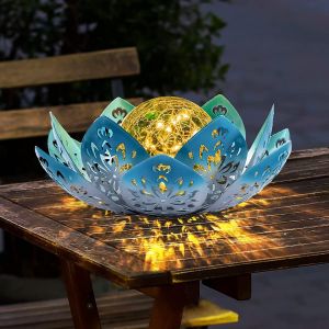 Lampe Solaire Exterieur ,Lotus, Lampe Solaire Decorative Ip55 Étanche,Convient Pour Cour,Pelouse,Decoration Jardin Exterieur - Neuf
