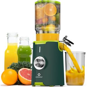 Ulteronixshop-Sans Pr&eacute;paration Extracteur de Jus Vertical, Nettoyage Rapide Extracteur de Jus Lent, 115mm Machine a Jus de Fruit Extracteur Entiers, Facile &agrave; installer, 1.2L, 200w, Vert - Neuf