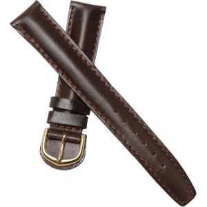 Kal-Bracelet De Montre En Cuir Véritable Marron Vin Militaire 18 Mm Pour Homme New Old Stock 1970 - Bande Vintage Original - Strap D'horlogerie Antique Traditionnelle - Neuf