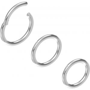 Kal-0.8/1.0/1.2/1.6/2.0/2.5/3.0/4.0mm Acier À Charnière Septum Segment Clicker Lèvres Nez Anneau Hoop Helix Cartilage Daith Tragus - Neuf