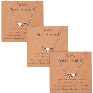 Kal-2/3/4/5/6 Colliers Amitié Soeur Meilleure Amie Bff Collier Coeur Longue Distance Triangle Tribu Collier Triangle Bijoux Assortis Cadeau Pour Femmes Filles Anniversaires Noël - Neuf