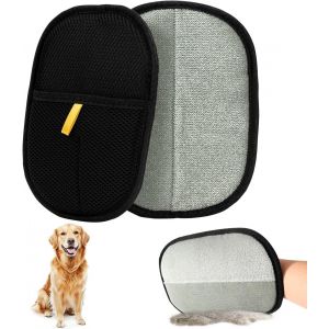 Yemaesre-2 Pièces Gant Poil Chat, Double Face Poils Animaux, Réutilisable Anti Poils Animaux Pour Lavage Démêlage Et Toilettage, Gant Chat Pour Canapé Meubles Tapis Siège Auto - Neuf