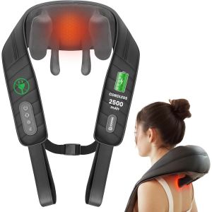 Masseur Dos Et Cervicales Avec Chaleur, Sans Fil Shiatsu 4d Expert Masseur P&eacute;trisseur Pour Cou, Dos, Jambes, &Eacute;paules, Masseur Shiatsu Pour La Maison Bureau, Cadeaux Pour Hommes, Femmes - Neuf