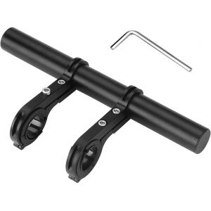 Guidon De Vélo Double Support 20 Cm En Alliage D'aluminium, Extension De Guidon Avec Clé Hexagonale Pour Vtt, Noir - Neuf