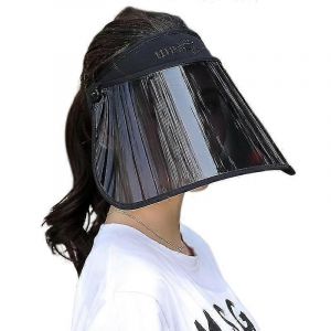 Chapeau À Visière Avec Verres Polarisés Hd,Visière De Protection Uv,Bandeau Anti-Transpiration Réglable,Extérieur,Golf,Plage (Noir) - Neuf