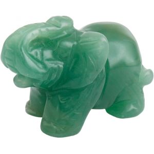 Statue de poche éléphant en aventurine verte, gardien de cuisine, figurine de guérison, décoration 1,5 - Neuf