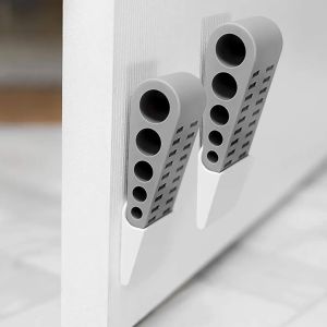 LETNERNY-Lot De 2 Butoirs De Porte En Caoutchouc Durable Antidérapant, Bloc Porte Interieur, Pour Tous Les Types De Surfaces Intérieures Et Extérieures Maisons, Écoles, Bureaux, Garages (Gris) - Neuf