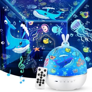 Veilleuse Bébé Projecteur Ciel Etoile,15 Films Veilleuse Enfant,Bluetooth Musicale Et Lumineuse,360°Rotation Etoile Lumineuse Telecommandé Lampe De Chevet Enfant,Kawaii Deco Chambre Cadeaux - Neuf