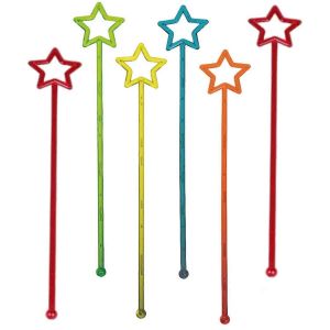 Star Chef Agitateur En Plastique Jetables Round Top Des Piques À Cocktail, Multicolore Cristal Cake Pops Et Cocktail De Malaxeurs, 30 Pack - Neuf
