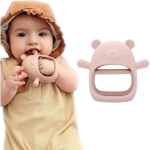 Jouets De Dentition En Silicone Pour B&eacute;b&eacute;|Gant De Dentition Pour B&eacute;b&eacute; Pour Succion|Anneaux De Dentition En Silicone R&eacute;frig&eacute;rants Pour Soulager Les Douleurs|Grignoteuse B&eacute;b&eacute;&iquest;Rose&iquest; - Neuf