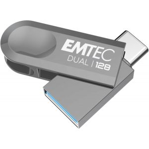 Cl&iquest;&iquest; USB 3.2 USB-A Type-C Dual D280 ECMMD128GD283 - Flash Drive Compatibilit&iquest;&iquest; Universelle USB 3.2 - Lecture 80Mo/s, ?criture 20Mo/s, Eco Design, 128Go/GB - Neuf