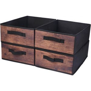 lbgwp60-Lot De 4 Boite Rangement, Caisse De Rangement Pliables Pour Vêtements, Organ urs Pliables Et Paniers De Cube De Rangement Pour Chambre À Cou (L01-Black-4Pack) - Neuf