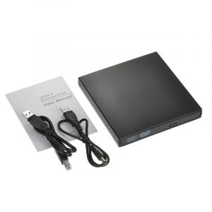 Noir USB2.0 universel externe CD - RW graveur lecteur DVD / CD tout - en - un sans pilote - Neuf