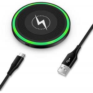 KALANKA-Chargeur sans Fil Samsung Chargeur Induction Rapide pour Samsung Galaxy S25 Ultra/S24 FE/S23/S22/S21/Z Flip 6, 15W Station de Charge Wireless Charger pour Google Pixel 10 Pro/10/9/8/7, iPhone - Neuf