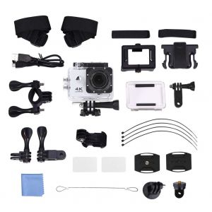 Kit d'accessoires pour camera d'action sportive etanche 4K grand angle 170¡ã HD Wi-Fi (argent) - Neuf