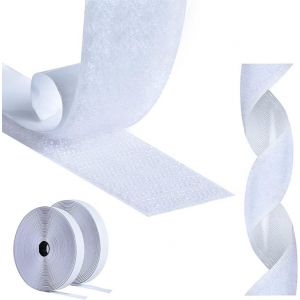 Scratch Autocollant Double Face,5m Bande Scratch Adhésif Bande Agrippantes Adhésives Autocollant,30mm Adhésives puissant Hook Loop Rubans pour Ménage,Bricolage Et l'artisanat - Neuf