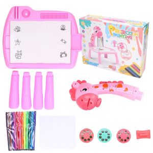 Bureau a dessin avec projecteur educatif et amusant, tableau de peinture pour garcons et filles, Girafe rose - Neuf