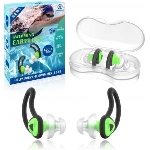 KALANKA-Bouchons d'oreilles de Natation, 2 Paires Protection Auditive Bouchon Piscine-Protection Contre l'eau pour Nageurs Douche Bain le Surf Vert - Neuf