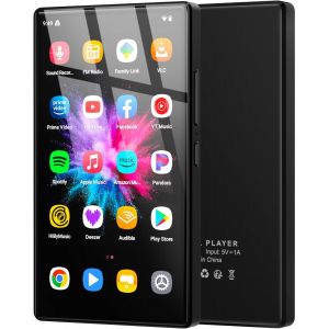 Lecteur Mp3 5"" Avec Syst&egrave;me D'Exploitation Android 13,Lecteur Mp3 96 Go Avec Bluetooth Et Wifi,Lecteur Mp4 Hd 1080P,Lecteur De Musique Pr&eacute;charg&eacute; Avec Spotify,Deezer,Audible Et Play Store - Neuf