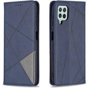 Mdy-Coque Pour Samsung Galaxy A22 4g, Housse Portefeuille En Cuir Etui De Protection Avec Slim Tpu Silicone Bumper Antichoc Magnétique Flip Case, Porte Cartes Avec Fonction Support Cover (Bleu) - Neuf