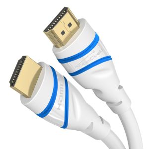 KALANKA-u2013 Câble HDMI 10K & 8K, HDMI 2.1b u2013 Certifié, Développé en Allemagne u2013 1,5 m (Câble HDMI 2.1 Ultra High Speed, pour PC et consoles comme PS5 et Xbox, moniteur et TV u2013 blanc - Neuf