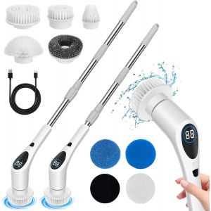 ChenQuanSarl-Power Spin Scrubber De Nettoyage &Eacute;lectrique Avec 9 T&ecirc;tes Interchangeables 3 Vitesses R&eacute;glables De Nettoyage De Douche Pour Cuisine, Salle De Bain, Sol Carrel&eacute;, Barbecue - Neuf