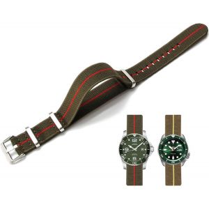 Elastic Nylon Watch Strap 18 Mm 20 Mm 22 Mm Nato Style Military Ballistic Navy Parachute Adjustable Nylon Braided Fabric Replacement Band For Men And Women.[U1270] - Neuf