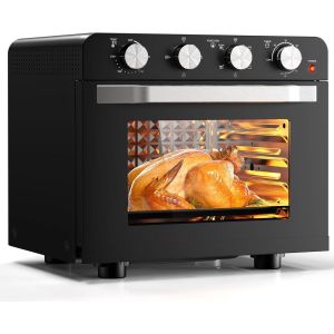 36L Four Friteuse Sans Huile, Four Air Fryer Xxl Multifonction Avec Bouton De Commande, Friteuse À Air Chaud, Griller, Cuire, Toast, Minuterie De 60 Minutes, 100-230¿, 1800W, Noir - Neuf